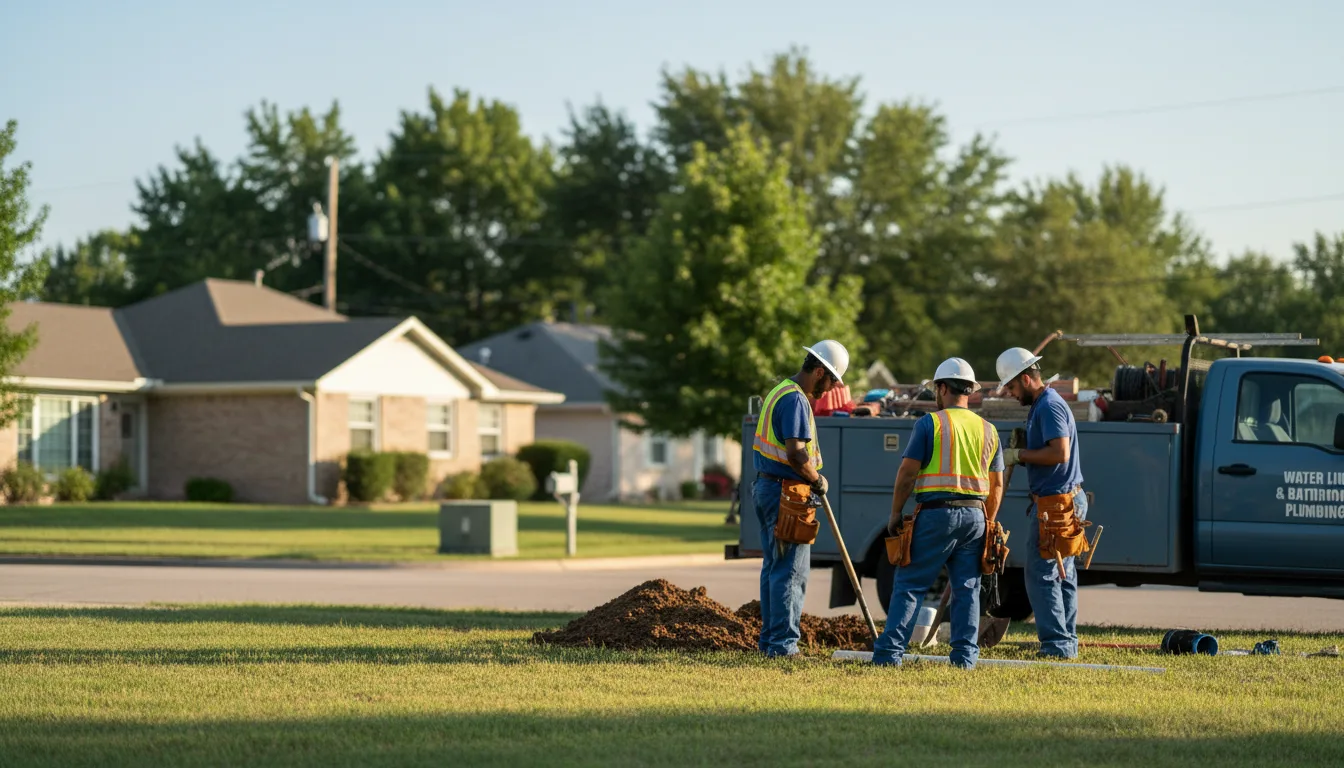Residential water line and bathroom plumbing service in Palmer, KS